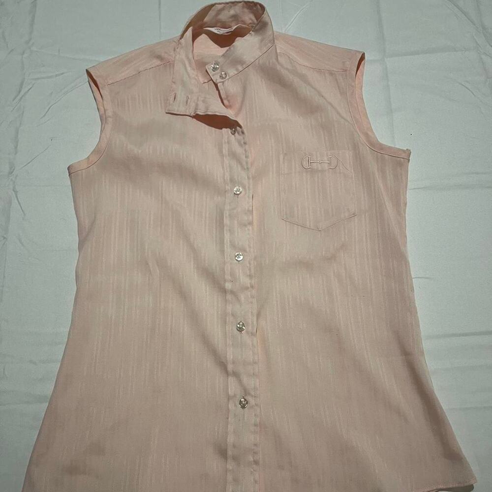 Vintage 1960s Beaufort by Service Soft Pink Women’s Sleeveless Button Up Size 12